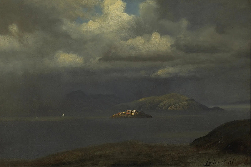 Alcatraz, baía de São Francisco - Albert Bierstadt