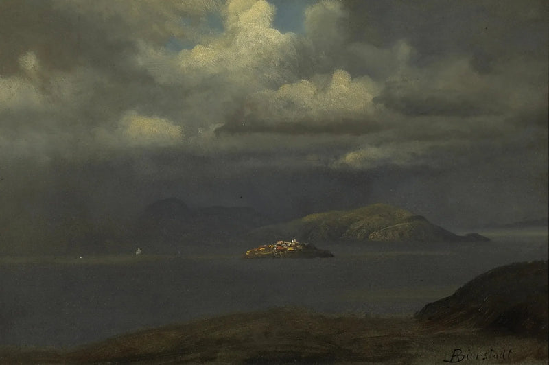 Alcatraz, baía de São Francisco - Albert Bierstadt