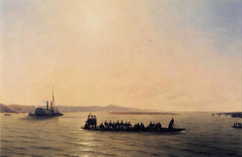 Alexandre II atravessando o Danúbio - Ivan Aïvazovski