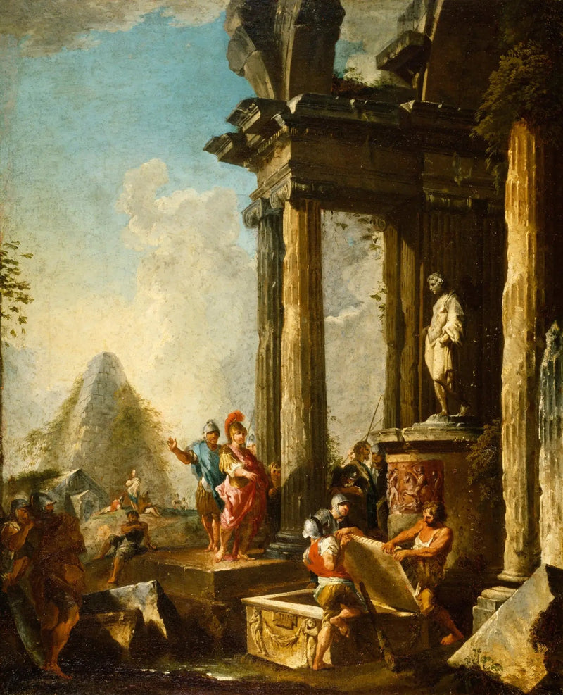 Alexandre, o Grande, no túmulo de Aquiles - Giovanni Paolo Panini
