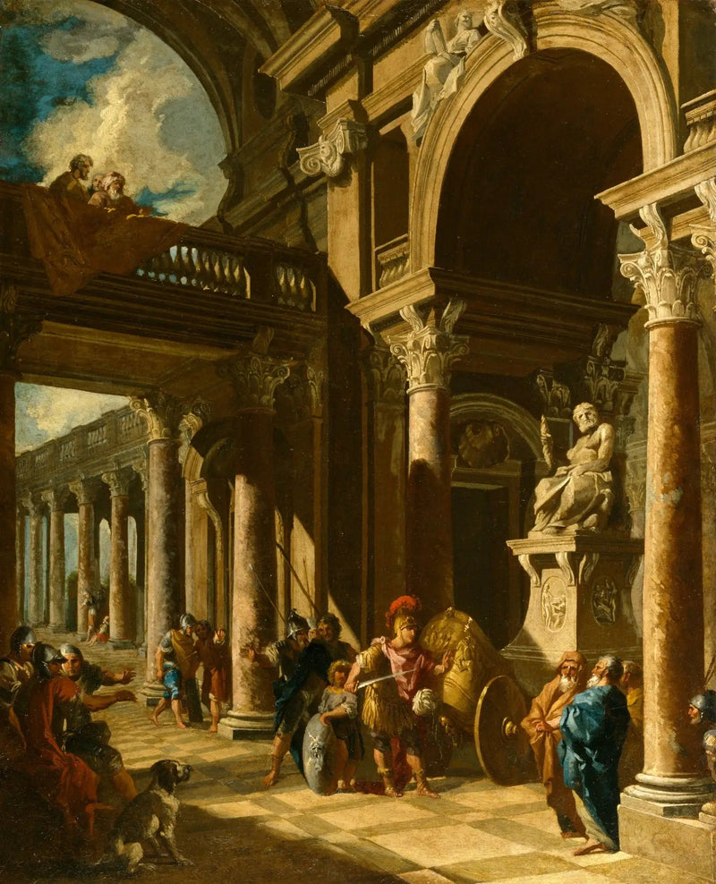 Alexandre o Grande cortando o nó górdio - Giovanni Paolo Panini