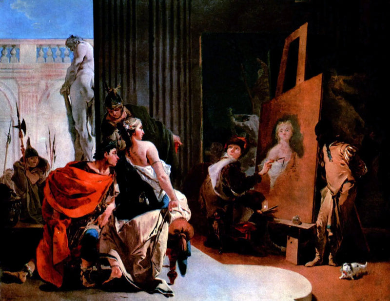 Alexandre o Grande e Campaspe no ateliê de Apelle - Giovanni Battista Tiepolo
