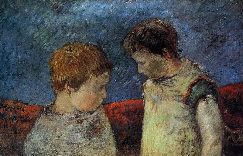 Aline Gauguin e um de seus irmãos - Paul Gauguin