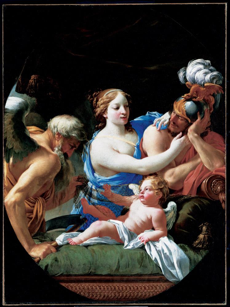 alegoria com Vênus, Cupido e Cronos - Simon Vouet