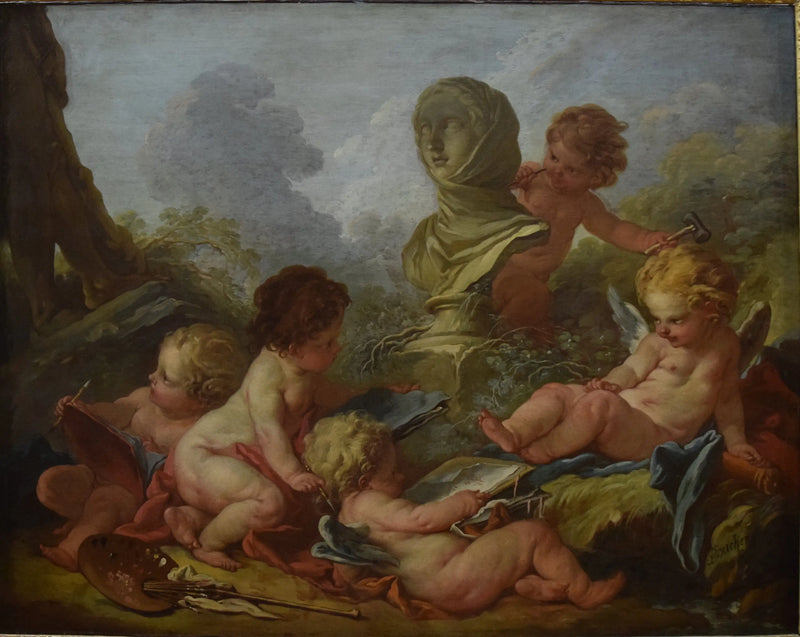Allegoria da pintura e da escultura - François Boucher