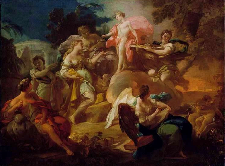 Allegoria das Artes com Apolo e as Graças - Corrado Giaquinto