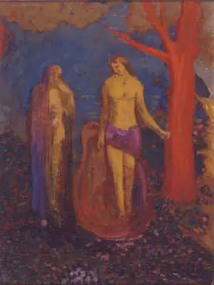 Alegoria: uma árvore vermelha não avermelhada pelo sol - Odilon Redon