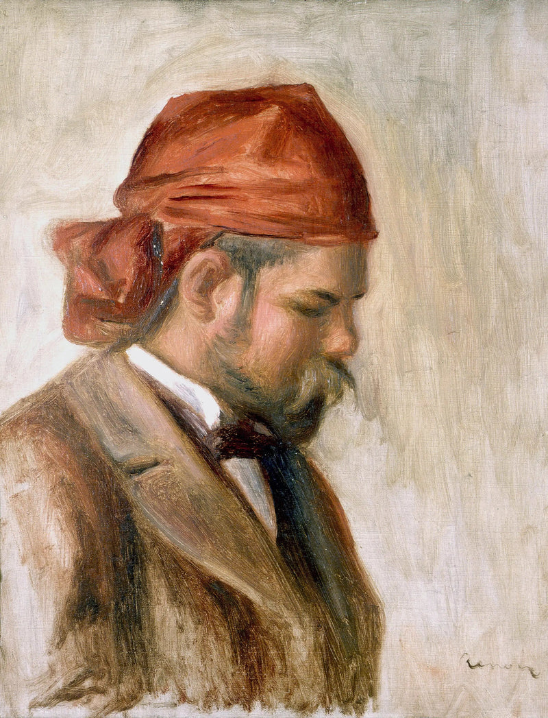 Ambroise Vollard com lenço vermelho - Pierre-Auguste Renoir