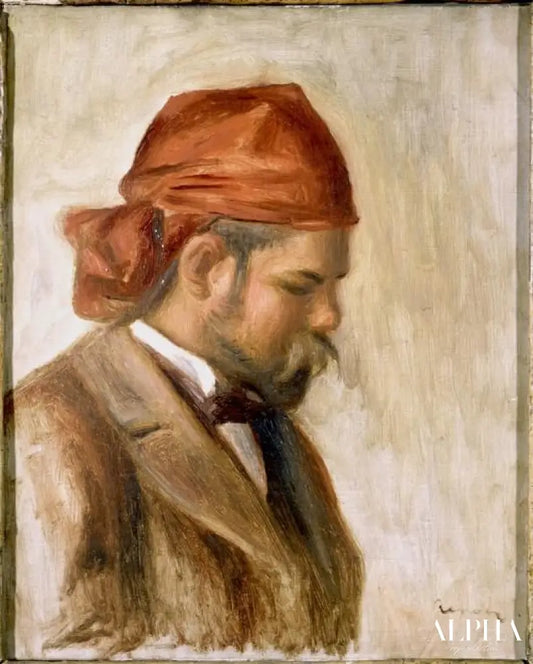 Ambroise Vollard dans un bandana rouge - Pierre-Auguste Renoir - Reproductions de tableaux et peintures haut de gamme