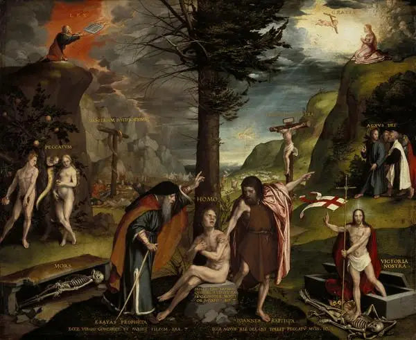 Uma Alegoria do Antigo e do Novo Testamento - Hans Holbein, o Jovem