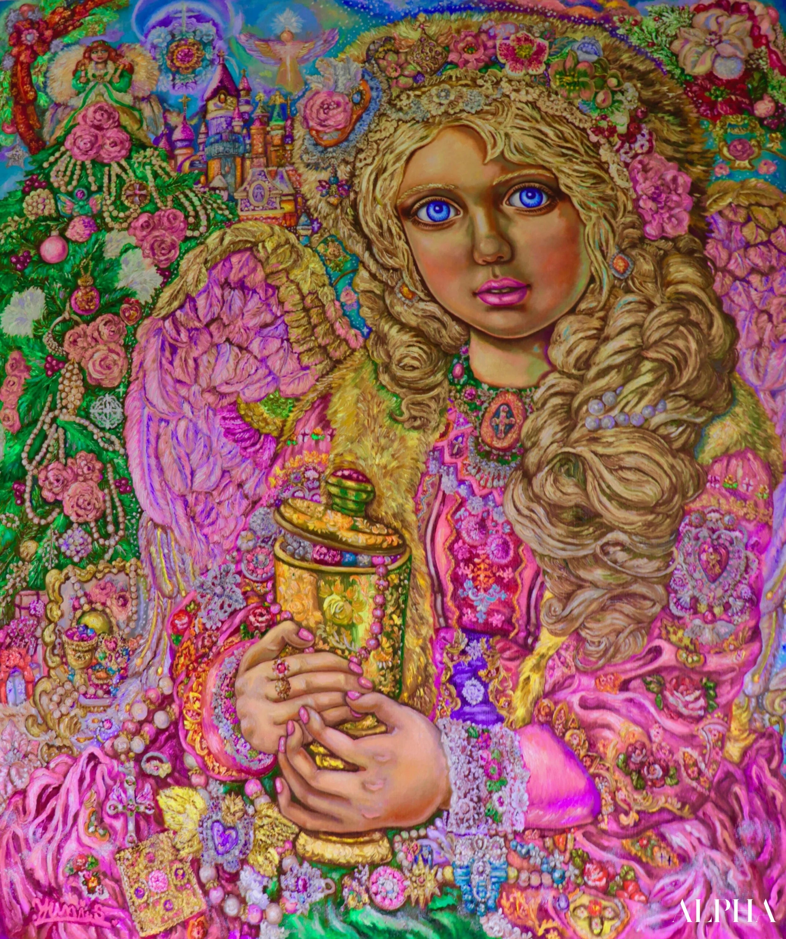 An angel of Christmas of the jewel - Yumi Sugai Reproductions de tableaux à la peinture à l’huile