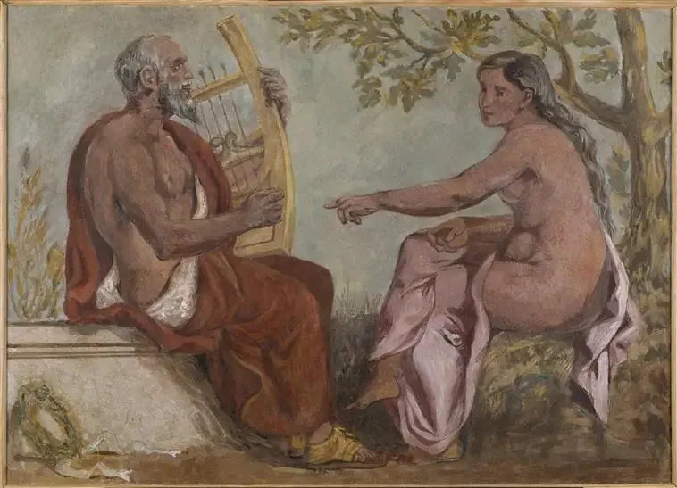 Anacréon e uma jovem - Eugène Delacroix