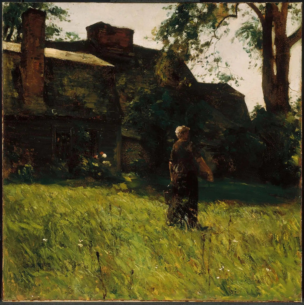 Ancienne maison Fairbanks, Dedham, Massachusetts - Childe Hassam image 1 reproduction réalisée par Alpha Reproduction