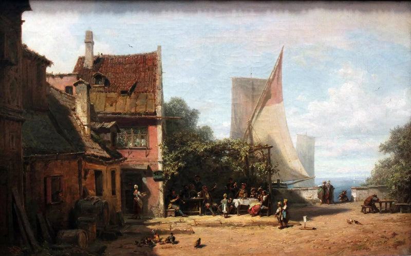 Antiga taverna perto do lago Starnberger - Carl Spitzweg