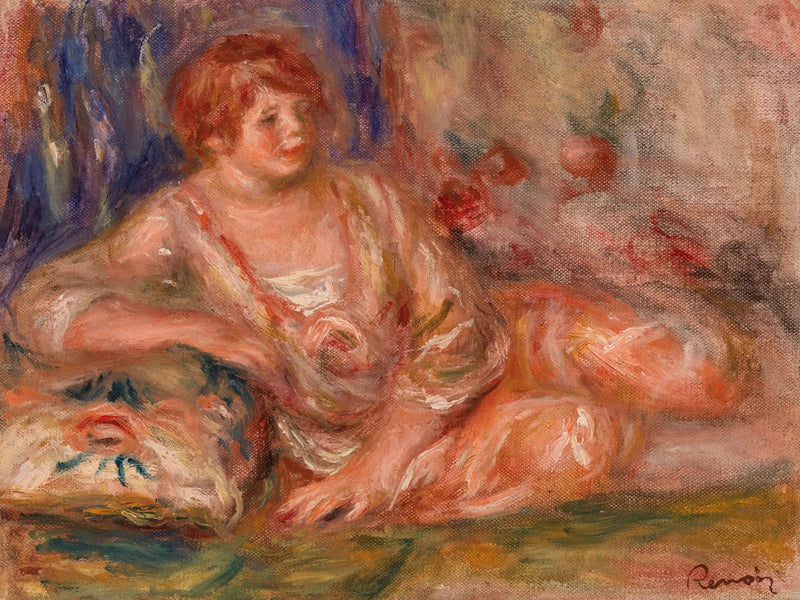 Andrée em rosa, deitada (Andrée em rosa estendida) - Pierre-Auguste Renoir