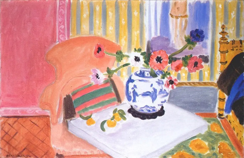 Anêmonas e Vaso Chinês - Henri Matisse