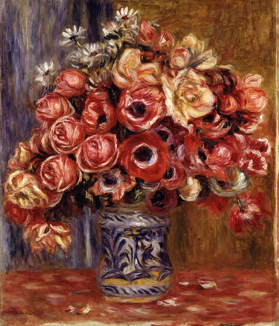 Anêmonas e rosas - Pierre-Auguste Renoir