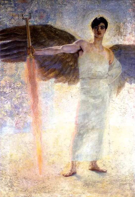 Anjo com a espada flamejante - Franz von Stuck