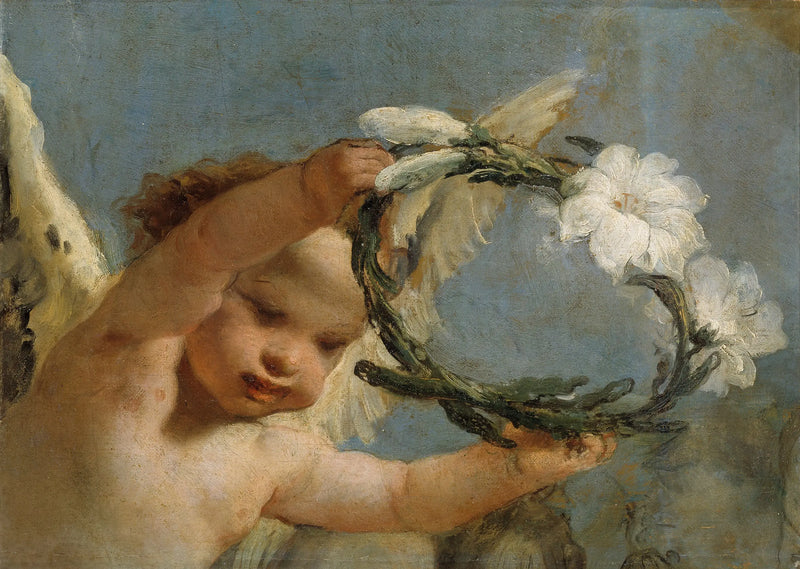 Anjo com uma coroa de lírios - Giovanni Battista Tiepolo