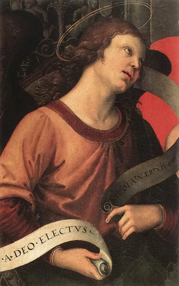 Anjo segurando um filactério - Rafael Sanzio