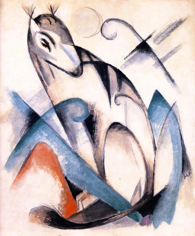 Animal imaginário sentado - Franz Marc