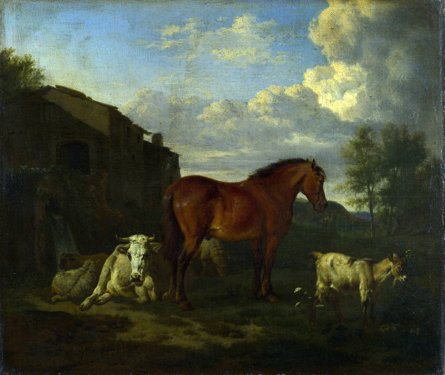 Animaux à proximité d'un bâtiment - Adriaen van de Velde
