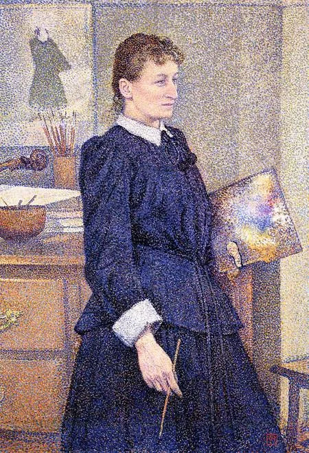 Anna Boch em seu ateliê, 1893 - Théo van Rysselberghe