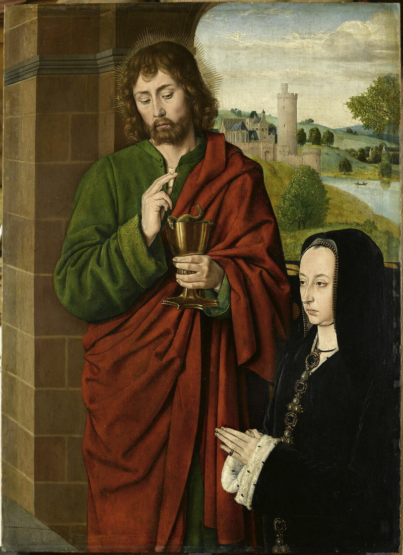 Anne de France, dame de Beaujeu, duchesse de Bourbon, présentée par saint Jean l'évangéliste - Jean Hey