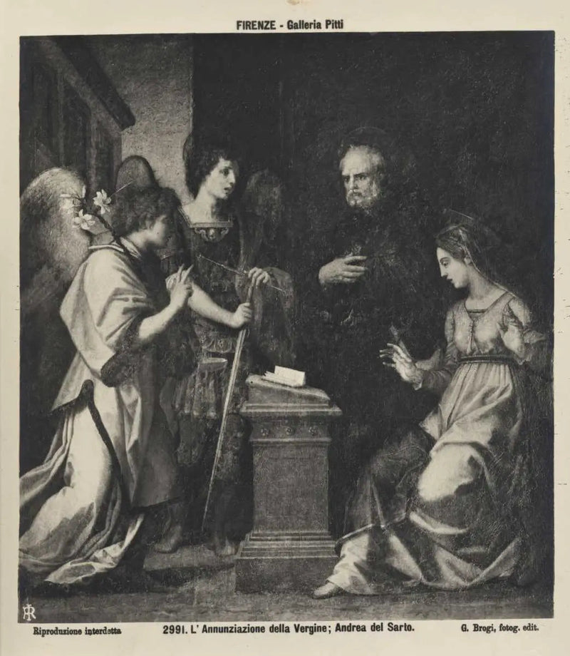 Anunciação com os santos Miguel Arcanjo e Gozendo - Andrea del Sarto