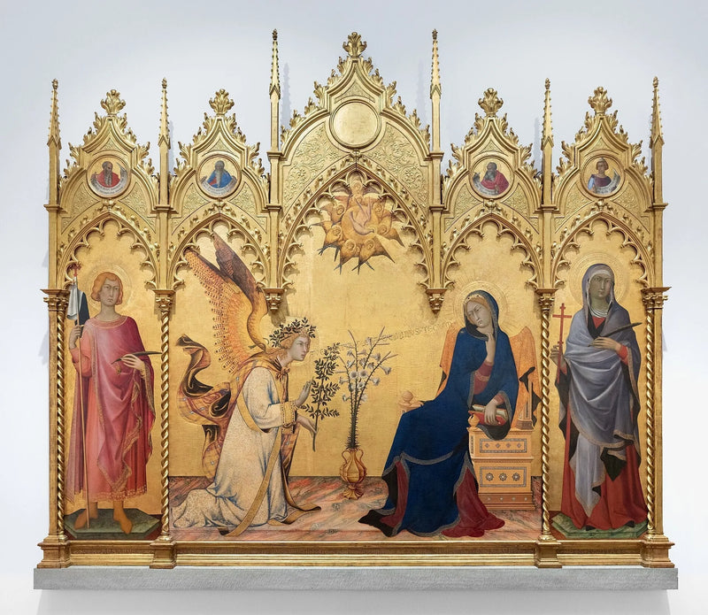 Anunciação entre os santos Ansan e Margarida - Simone Martini