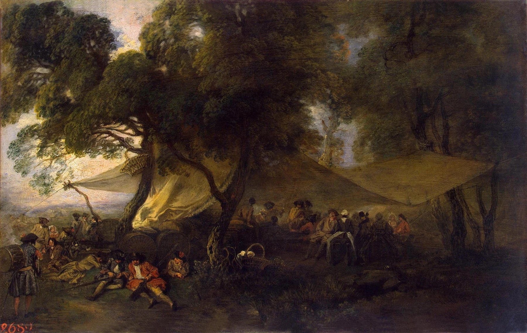 Les Commodités de la guerre, peinture d’Antoine Watteau