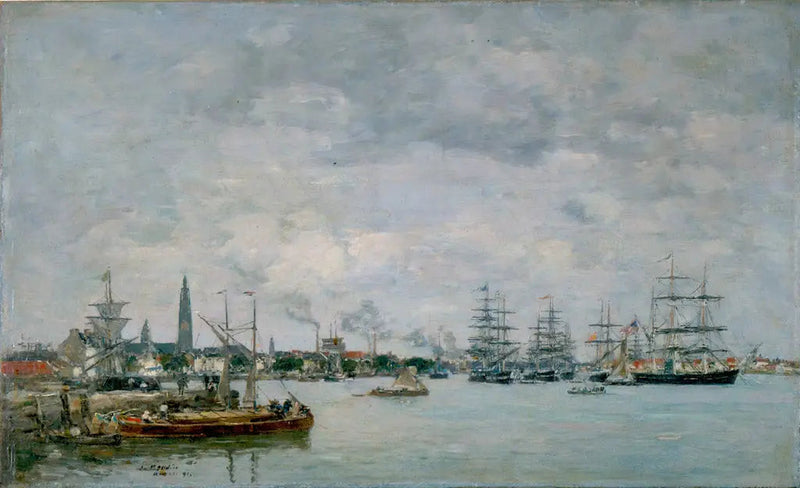 Antuérpia. Barcos no Escalda - Eugène Boudin