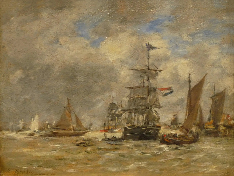 Antuérpia. Barcos no Escalda - Eugène Boudin