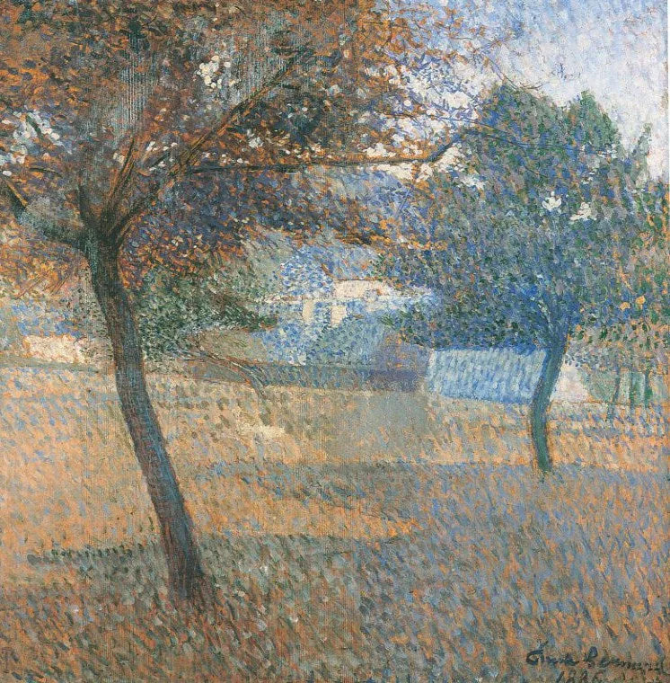 Agosto, pomar em Pont Aven - Émile Bernard