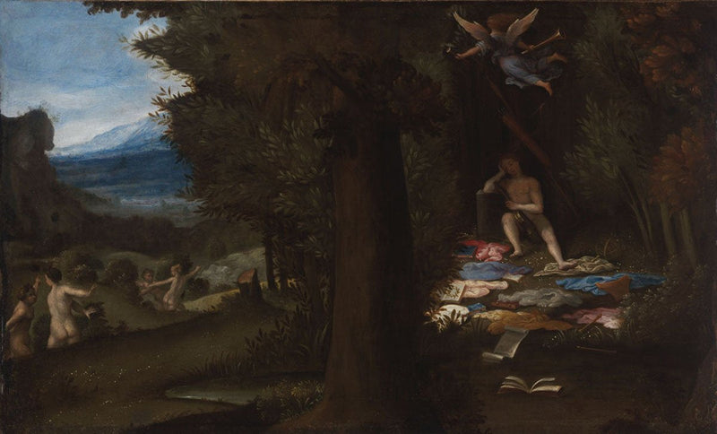 Apollon adormecido e as Musas famosas - Lorenzo Lotto