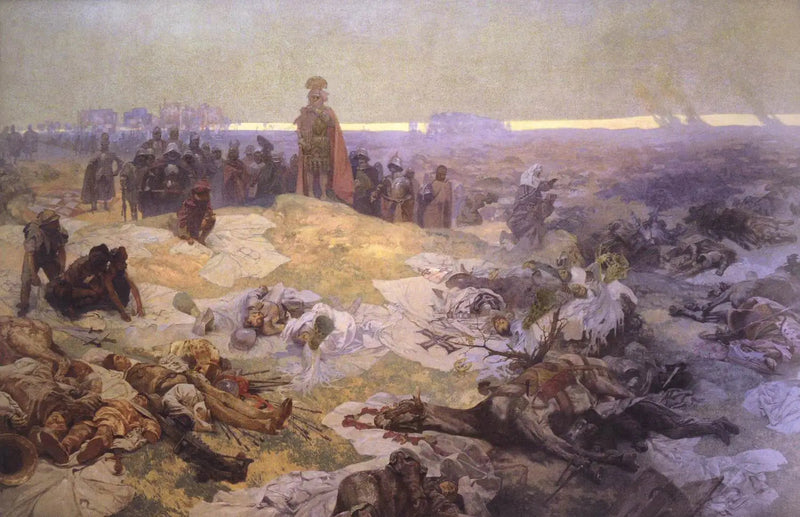 Após a Batalha de Grunwald - Alphonse Mucha
