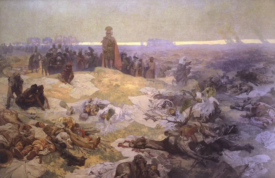 Após a Batalha de Grunwald - Alphonse Mucha
