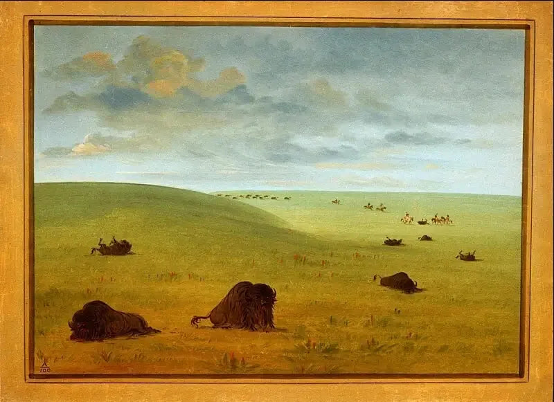 Depois da caça ao bisão - Sioux - George Catlin