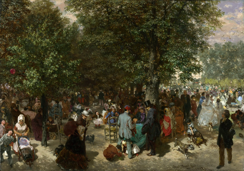 Tarde no Jardim das Tulherias - Adolph von Menzel