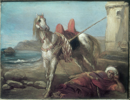 Árabe sozinho com seu cavalo - Théodore Chassériau