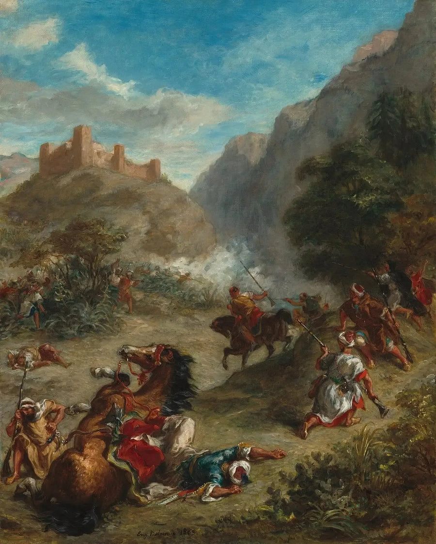 Arabescos de escaramuças nas montanhas - Eugène Delacroix