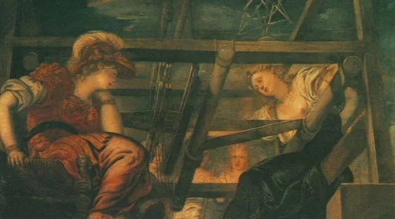 Arachné desafia Minerva em uma competição de tecelagem - Jacopo Tintoretto