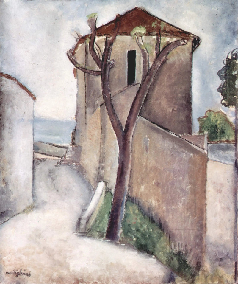 Árvore e casa - Amedeo Modigliani