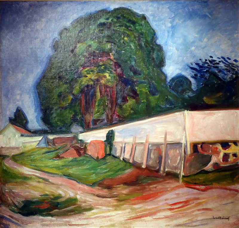 Árvore e muro de jardim em Åsgårdstrand - Edvard Munch