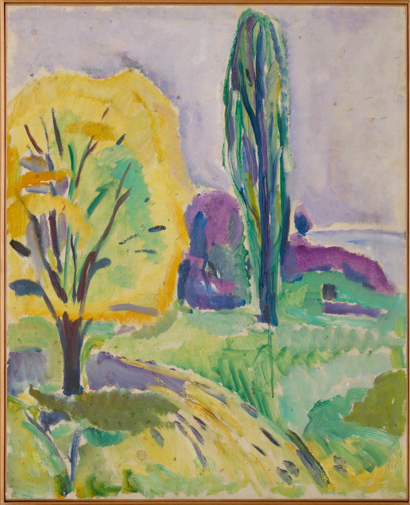 Árvore amarela e verde - Edvard Munch
