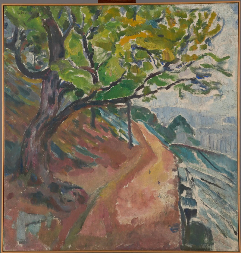 Árvore verde perto da estrada - Edvard Munch