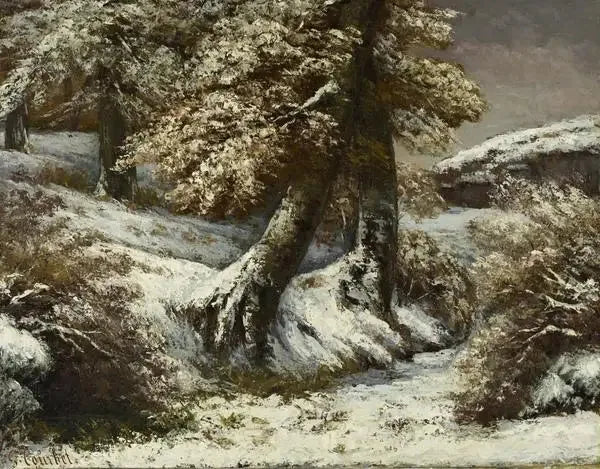 Árvores na Neve - Gustave Courbet