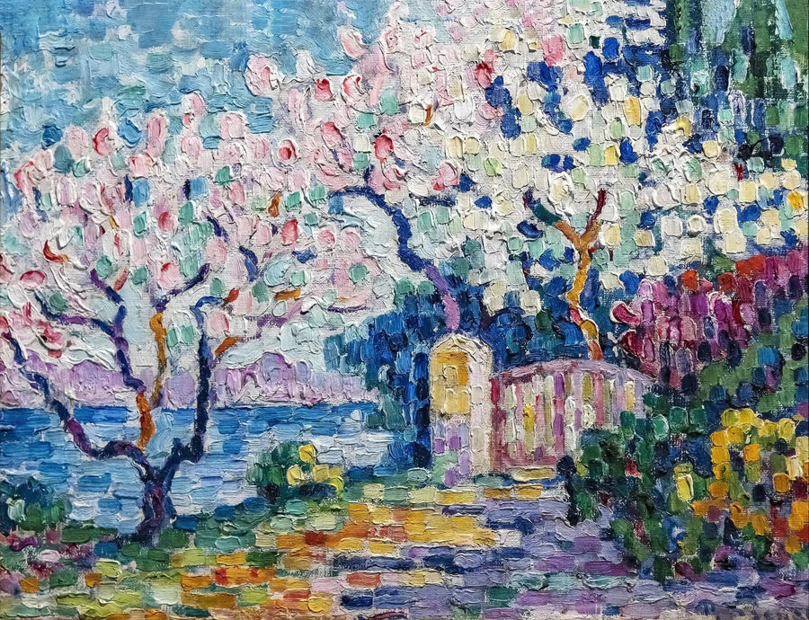 Árvores em flores - Paul Signac