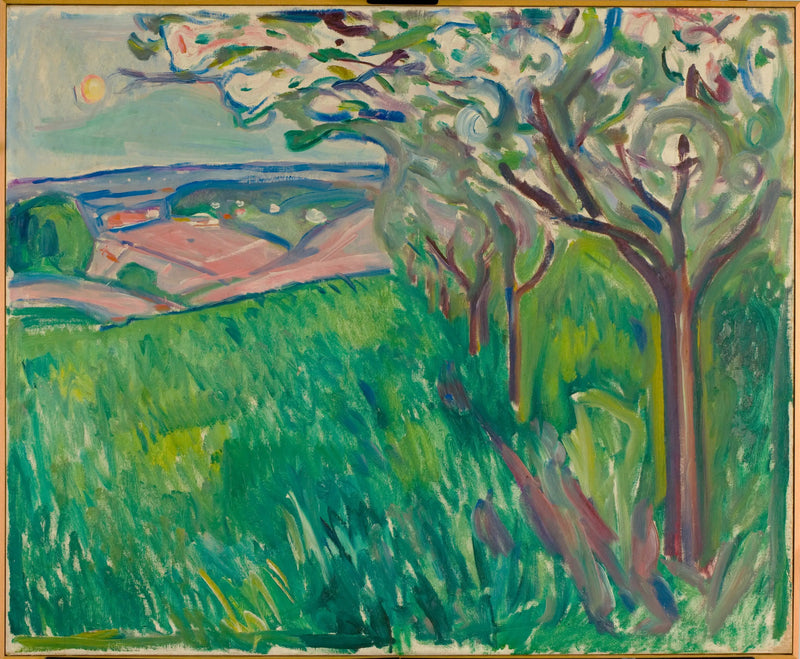 Árvores frutíferas em flor - Edvard Munch
