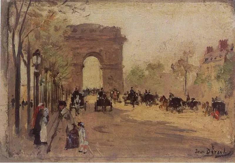 Arco do Triunfo e Champs-Élysées - Jean Béraud